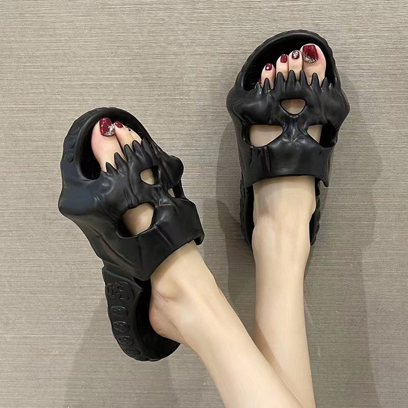 Skeleton Skull Thick Sole Slippers - Image 5