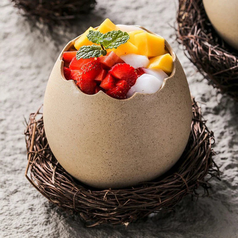 Creative Ceramic Bird Nest Eggshell Bowl