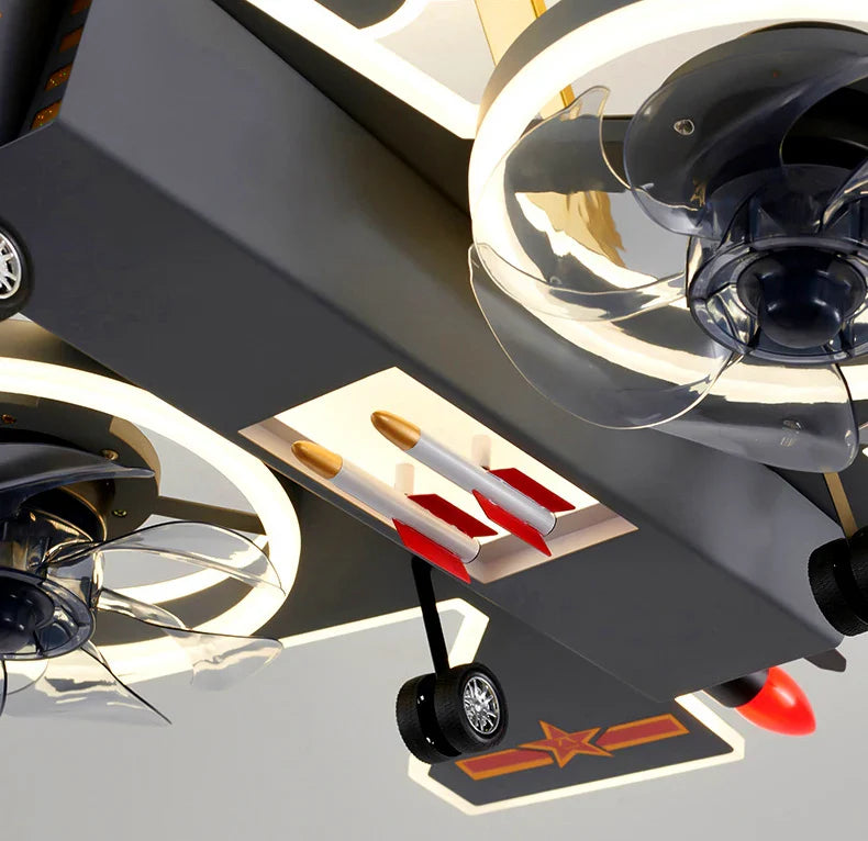 Kids Dream Jet Remote Control Ceiling Fan Light - Image 1