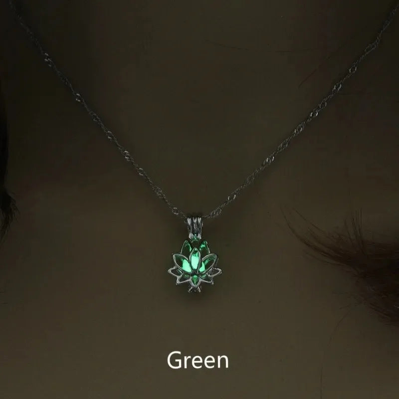 Mystic Moon Glow Lotus Necklace - Image 4