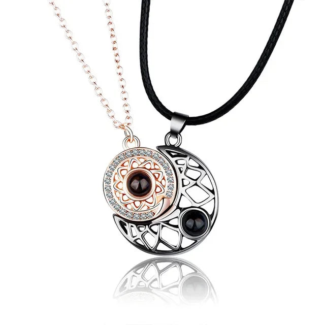 I Love You Magnetic Projection Couple Necklace Set - Image 6
