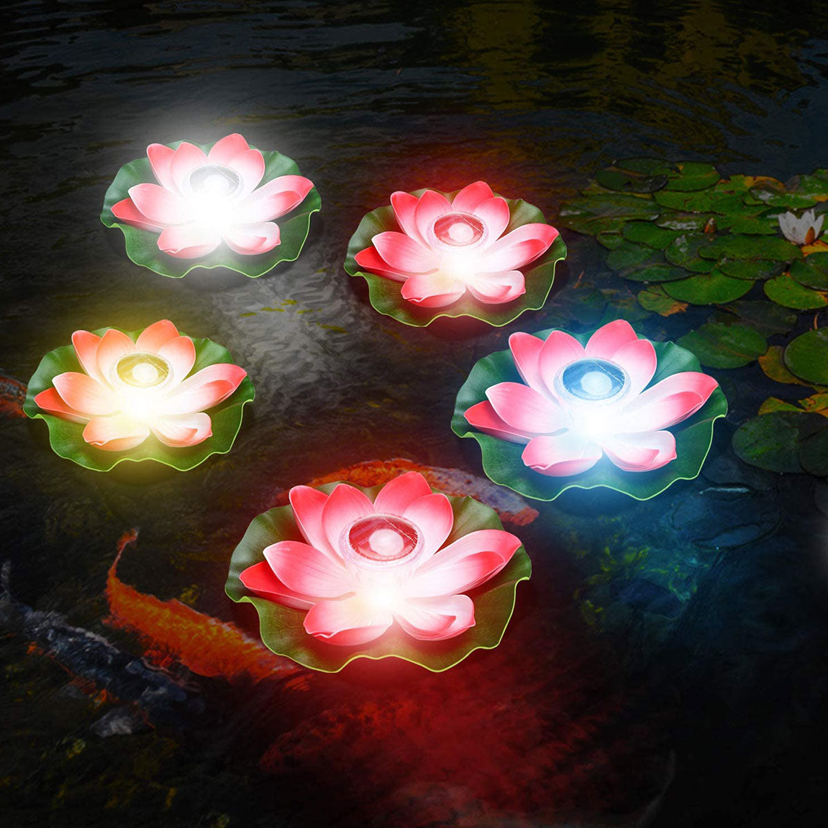 Solar Powered Floating Lotus Lamp