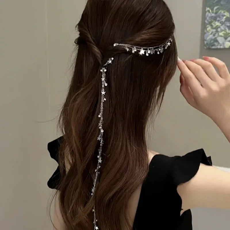 Rhinestone Tassel Glamorous Hair Chain - Image 0