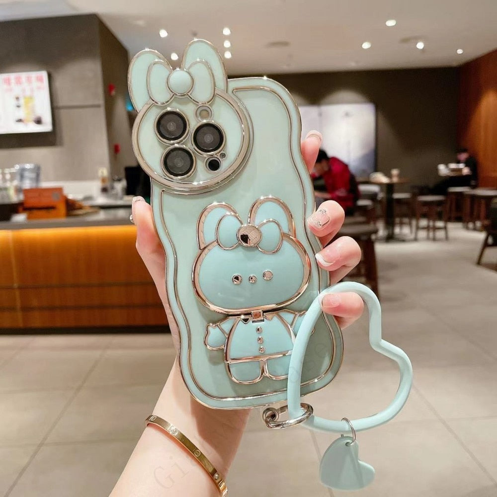 3D BunnyKorean Style Mirror iPhone Case