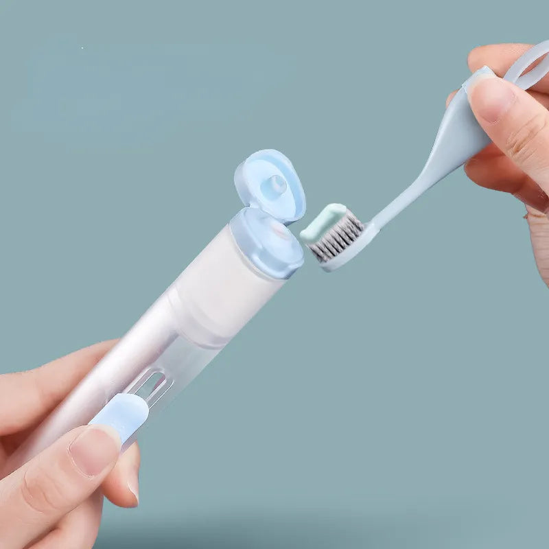 Foldable Travel Brush Toothpaste Holder Set - Image 1