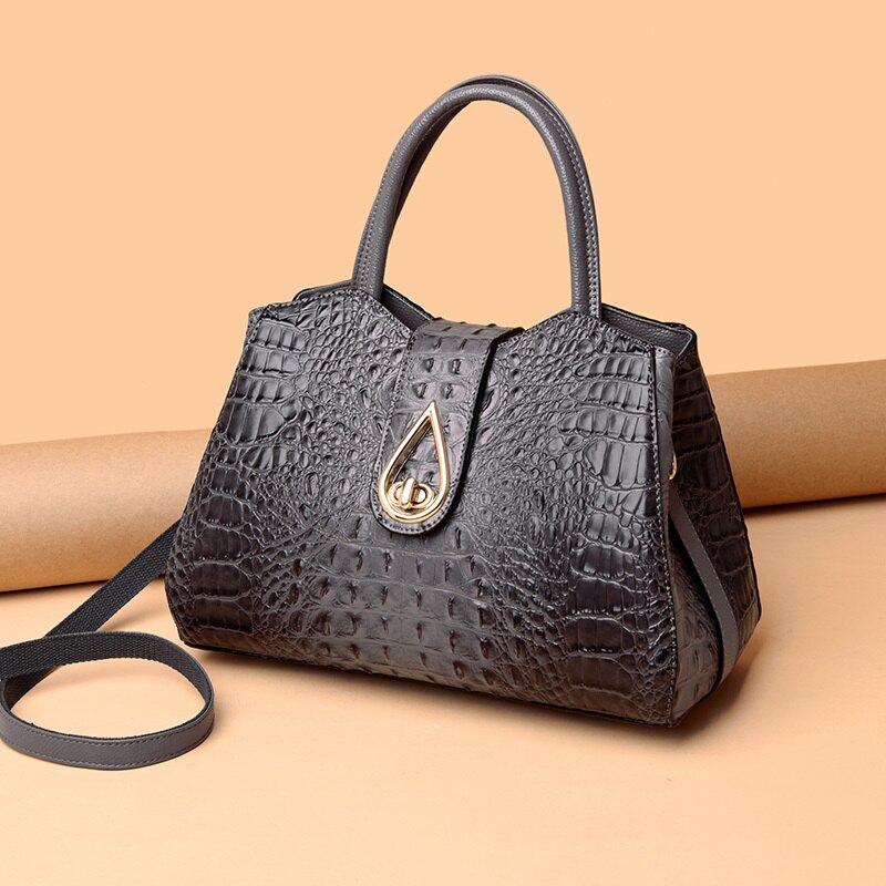 Elegant Crocodile Leather Fashion Handbag for Women - Image 2