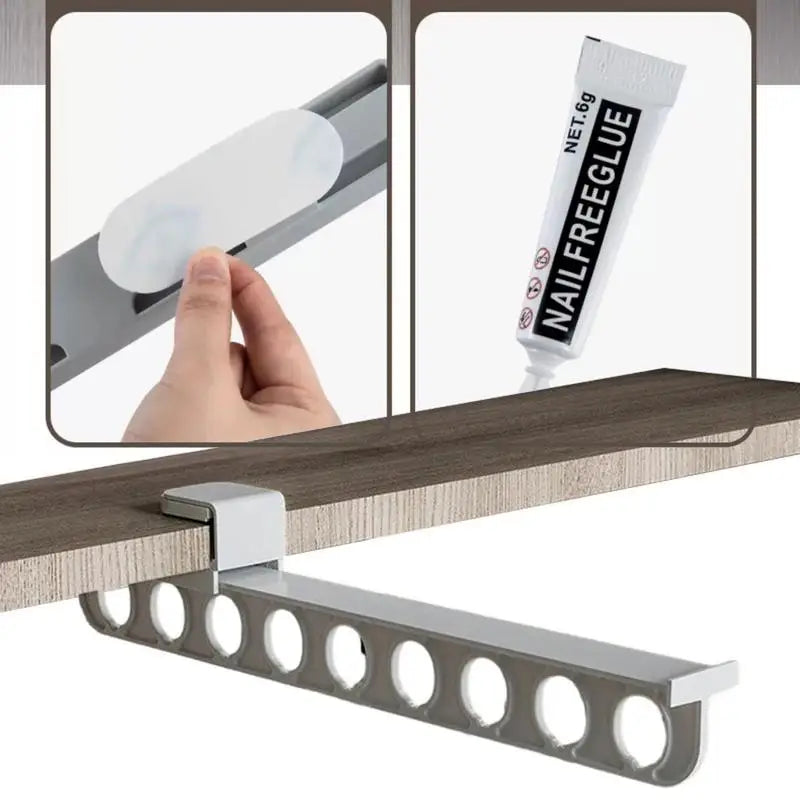 Retractable Wardrobe Rail Closet Organizer Hanger - Image 4
