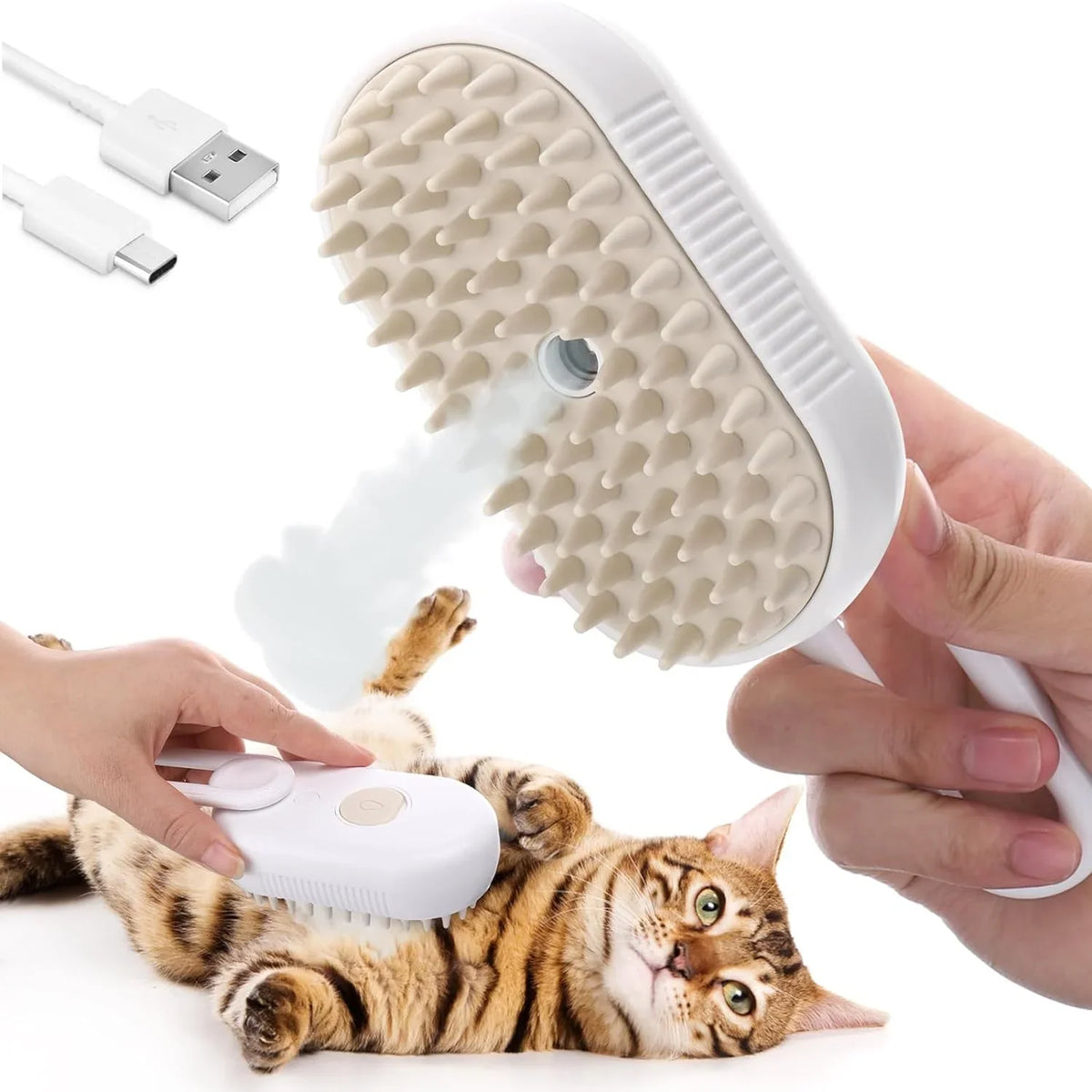 3in1 Steamy Electric Pet Brush