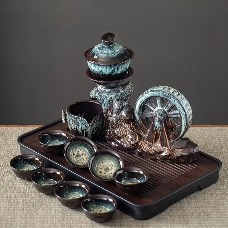 Rotating Handcrafted Tea Ceremony Set - Image 3