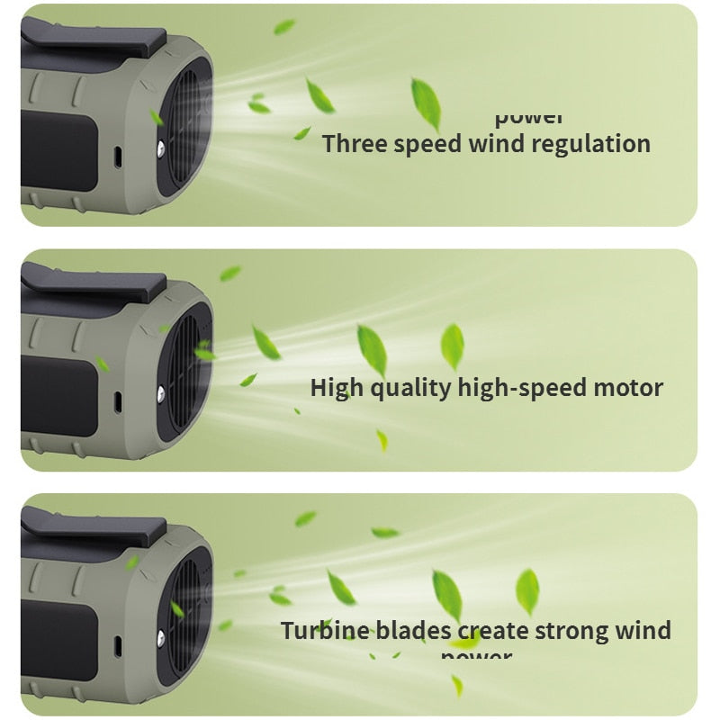 Camping Rechargeable Neck Fan Power Bank - Image 5