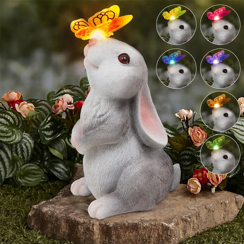 Butterfly and Flower Bunny Garden Light