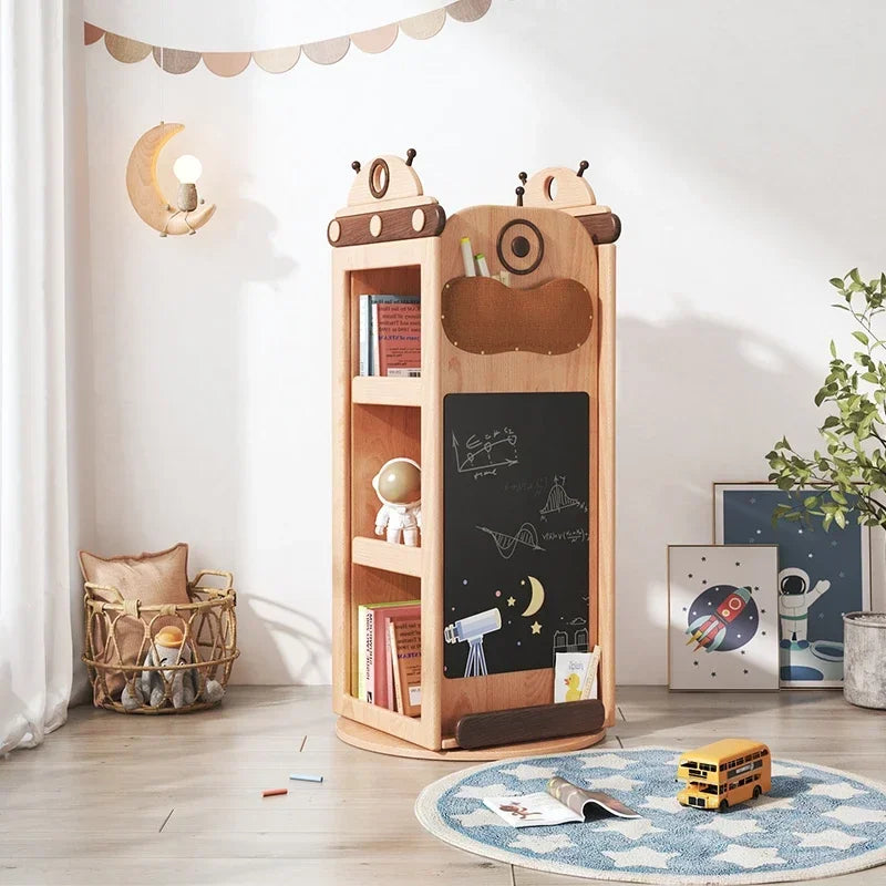 Cosmic Robot Wooden Kids Rotating Bookshelf - Image 2