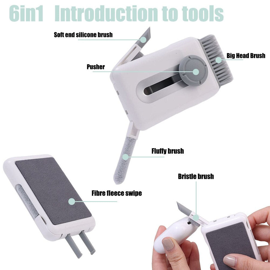 6in1 Ultimate Retractable Earphone Keyboard Cleaning Brush - Image 4