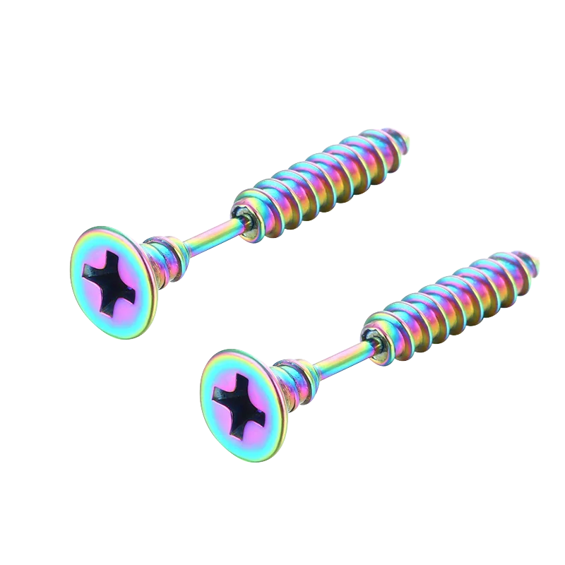 Bolt Head Industrial Screw Stud Earrings
