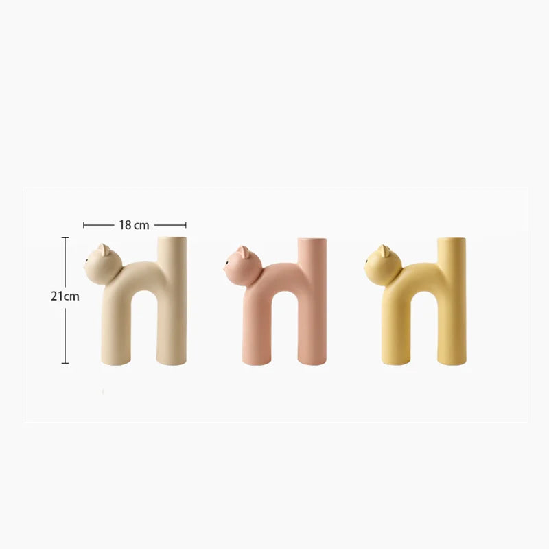 Mini Cat Elegant Minimal H-shaped Flower Vase - Image 4
