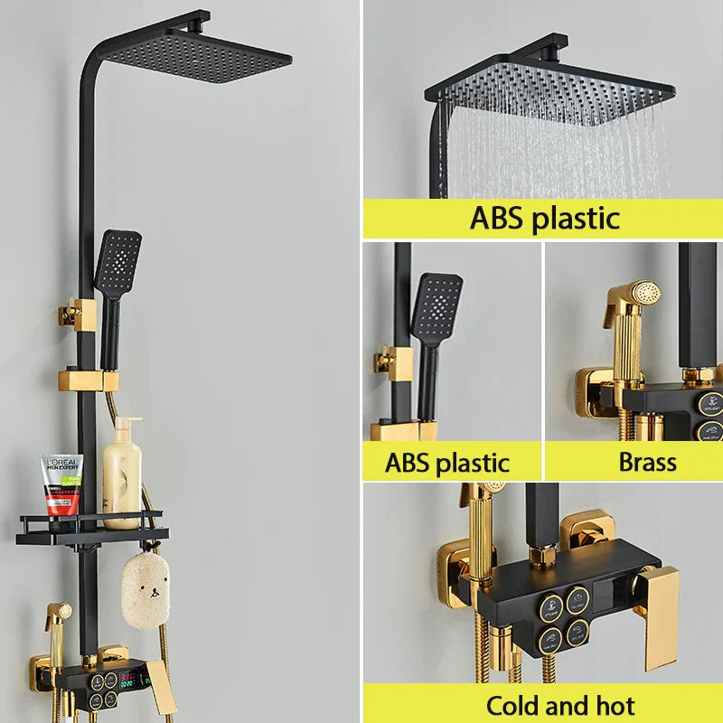 Thermostatic Digital Display Stylish Pressure Shower Set - Image 12