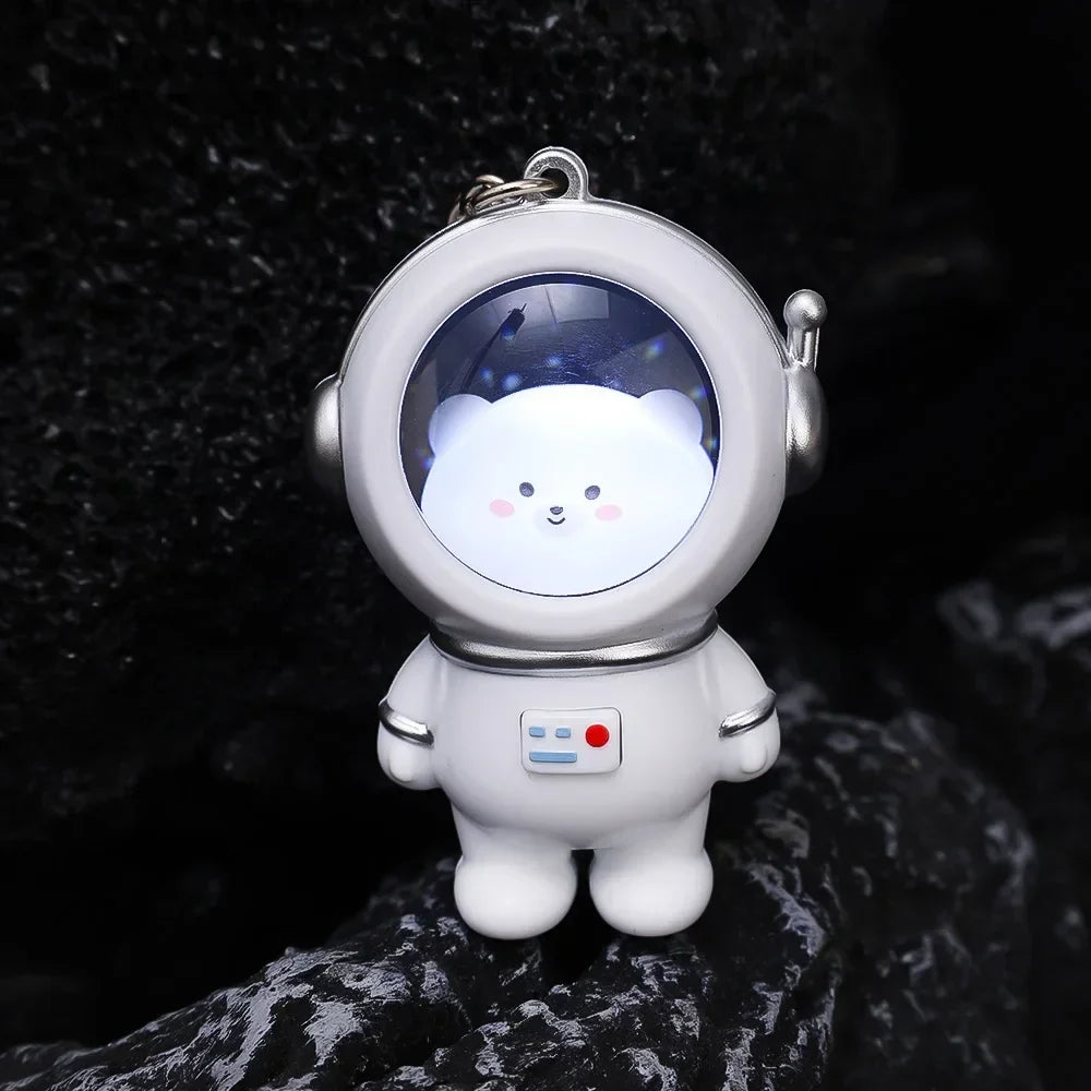 Astronaut Bear LED Keychain Light