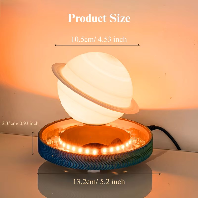3D Saturn Space Lover Magnetic Levitating Lamp - Image 4