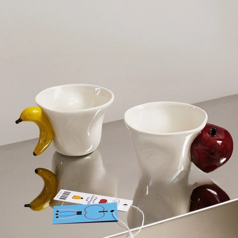 Banana Apple Creative 3D Handle Coffee Mug - Image 3