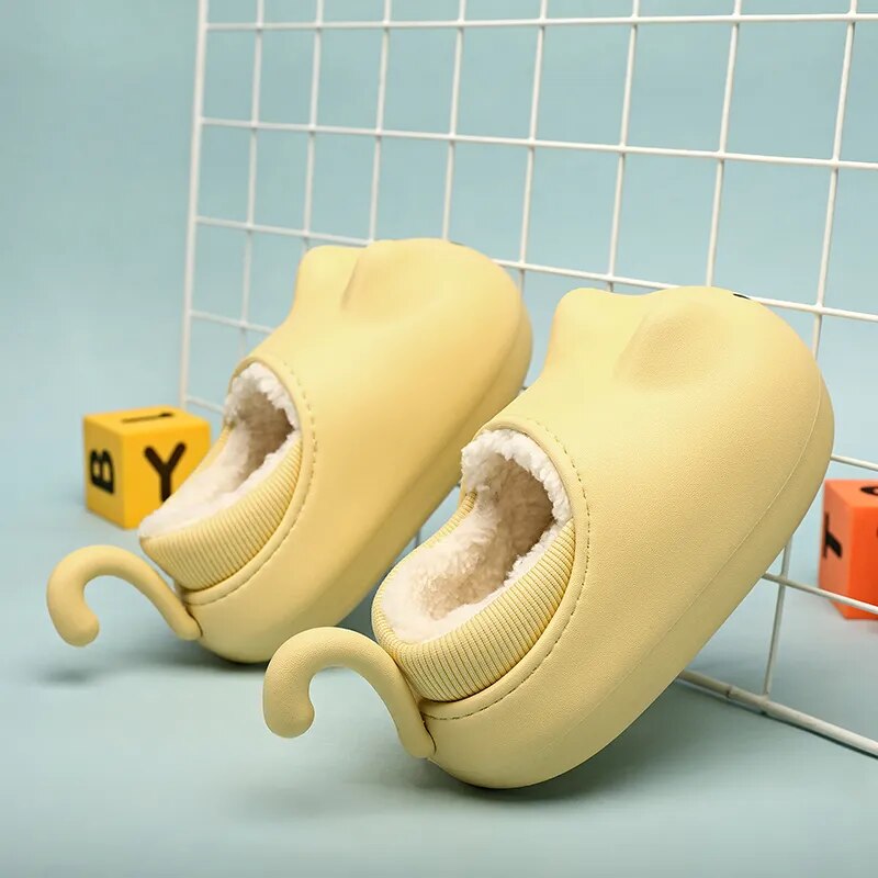 Cozy Cat Winter Kids Plush Shoe - Image 2