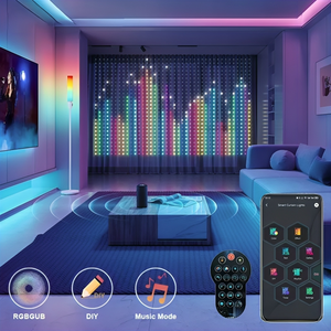 Musical RGB Curtain Garland LED Window Lights - Image 0