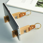 Portable Keychain Wood Phone Stand