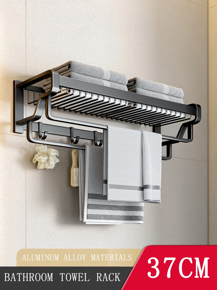 Luxe Wall-Mounted Towel Station Bathroom Organizer - Image 5