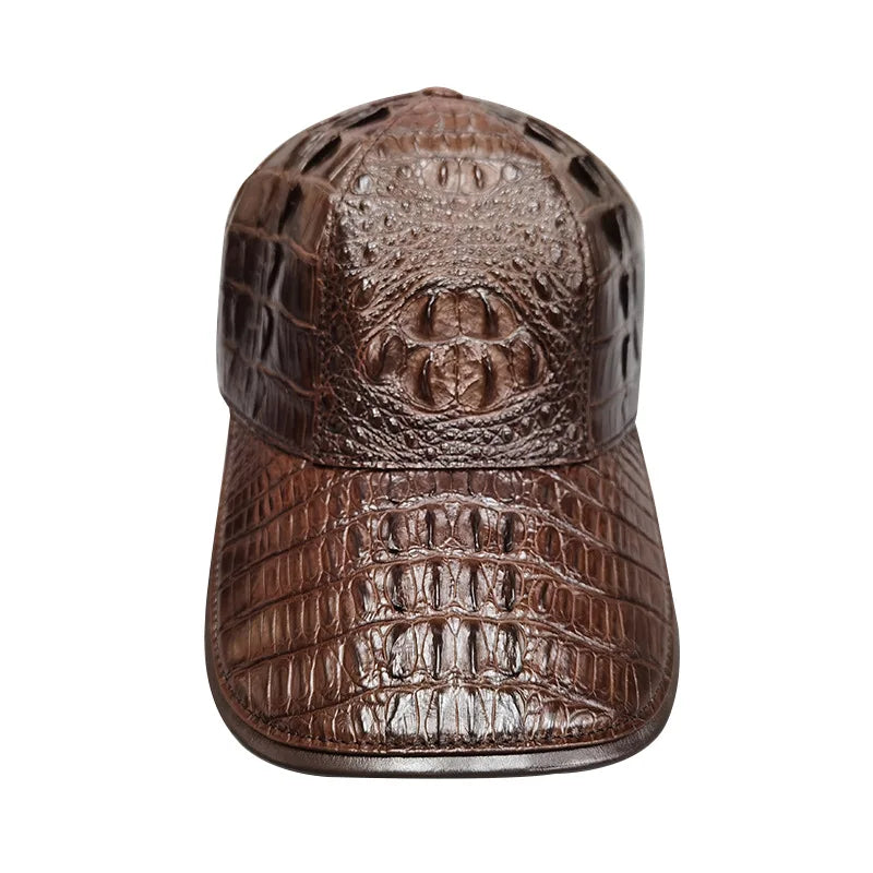Crocodile Texture Leather Baseball Cap - Image 5