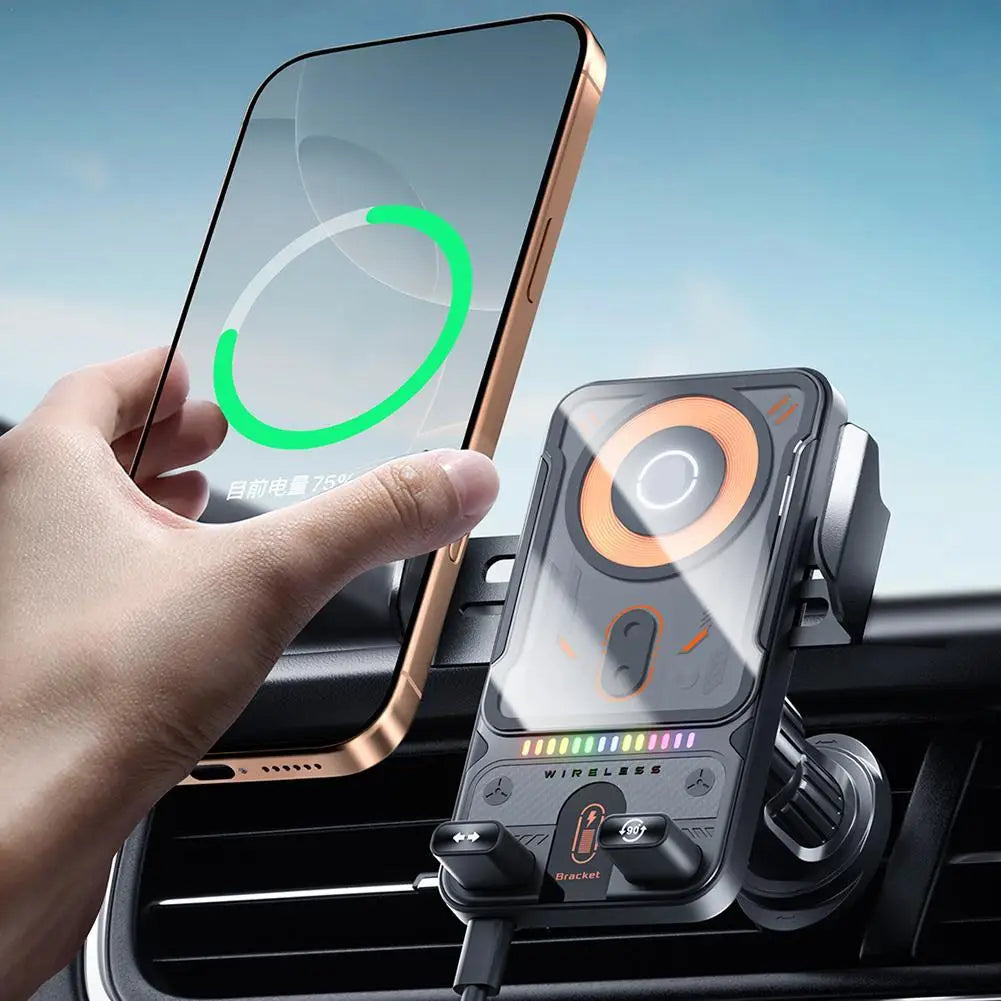 Smart Auto-Clamp Wireless Charger Car Phone Holder - Image 0