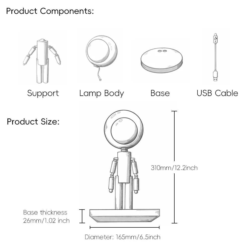Lunar Robot Astronaut Wooden Table Lamp - Image 5