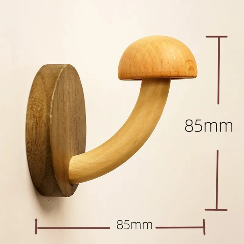 Mystic Mushroom Wooden Wall Clothes Hanger