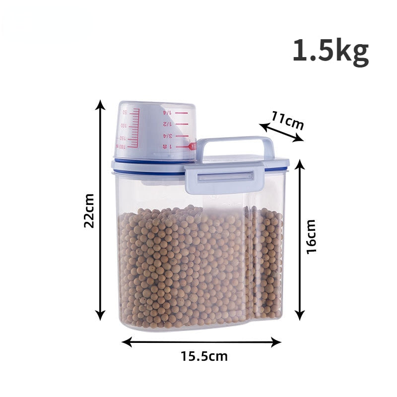 Feed Fresh Pet Food Storage Measuring Container