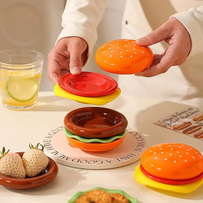 Stackable Hamburger Multi-Layer Plate Set - Image 2