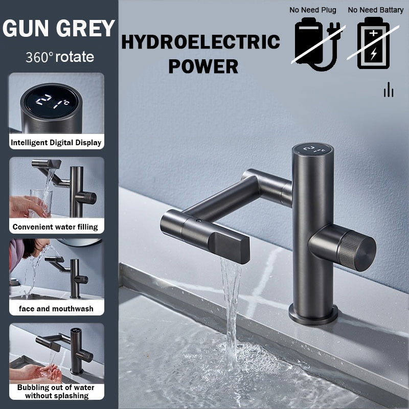Hydroelectric Rotating Modern Smart Waterfall Faucet - Image 11