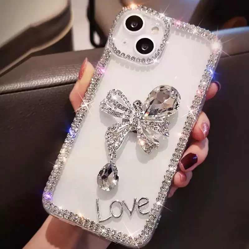 Sparkle Shell Diamond Bow iPhone Case - Image 0