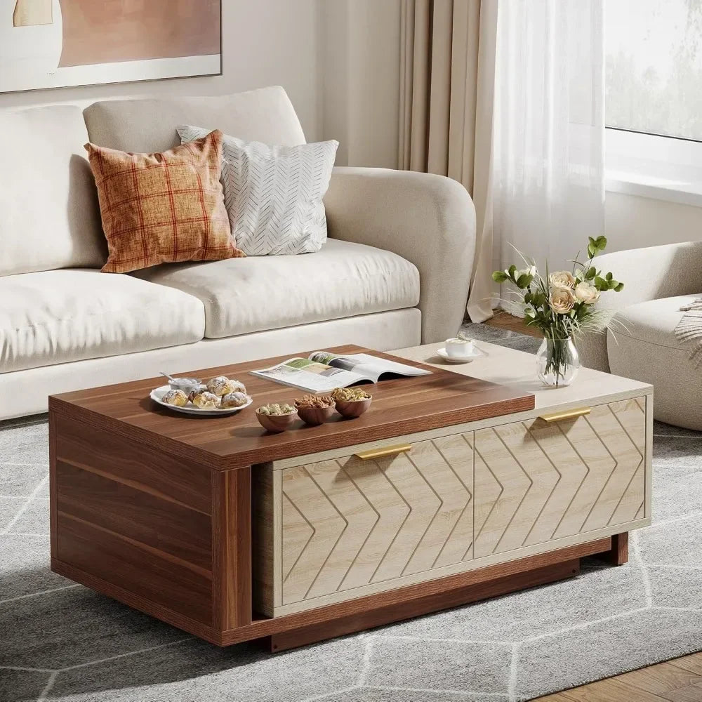 Urban Lift Extendable Wooden Hidden Storage Coffee Table - Image 1