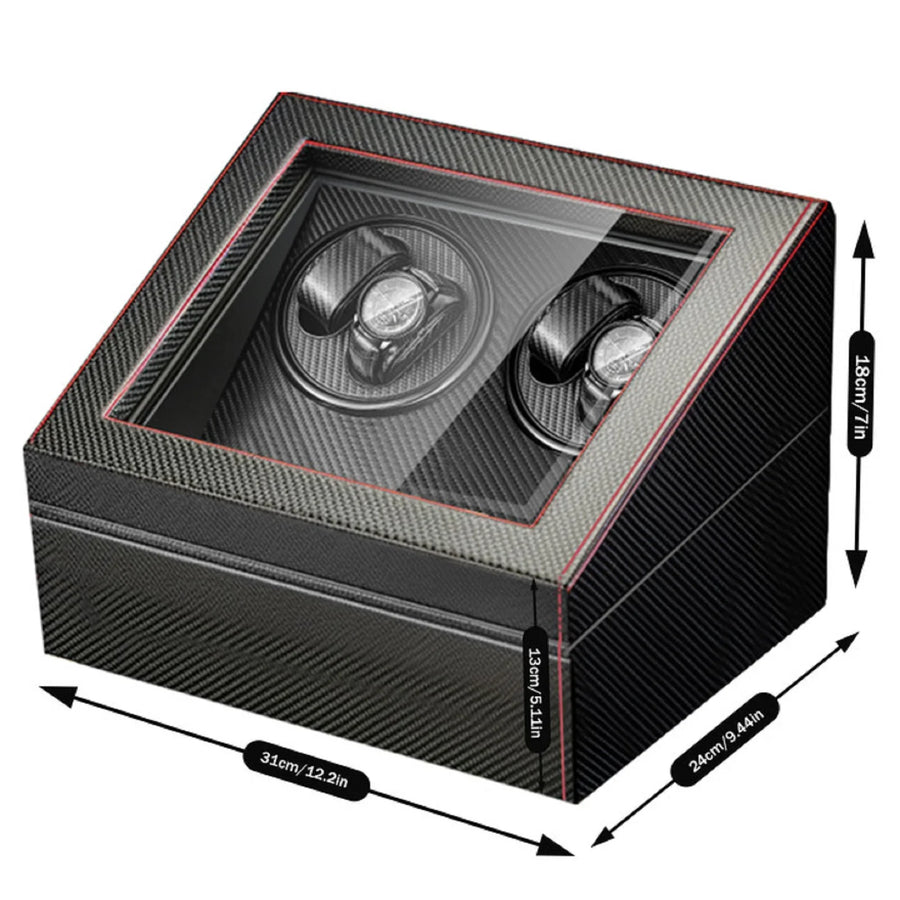 Carbon Fiber Dual Motor Automatic Watch Storage Case - Image 6