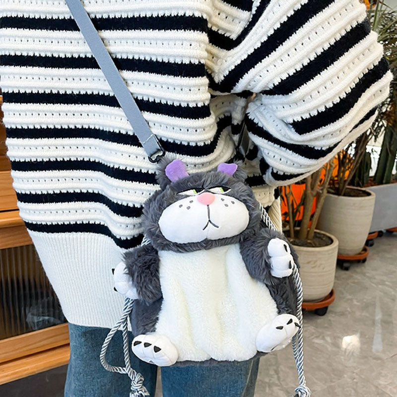 Bored Plush Cat Shoulder Bag - Image 1