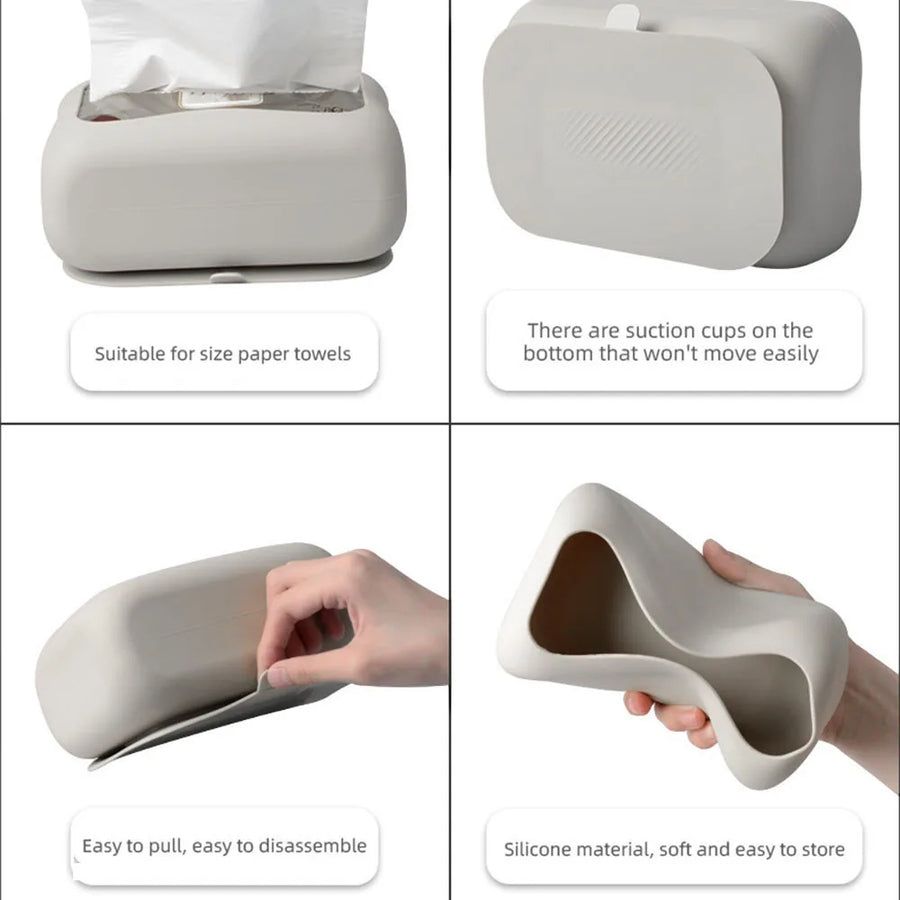 Minimalist Design Suction Wall-Mounted Tissue Dispenser - Image 4