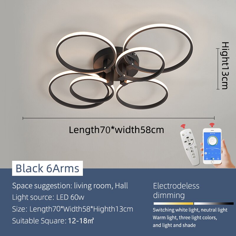 Modern Art Shapes Smart Home LED Chandelier - Image 15