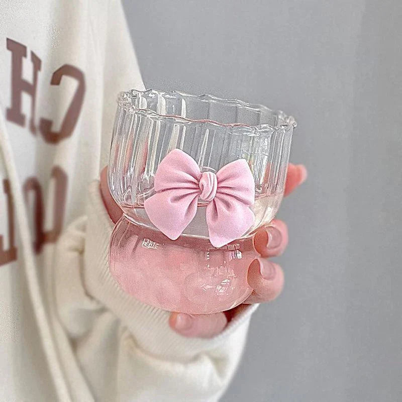 Cute Ribbon Glass Coffee Mug - Image 0