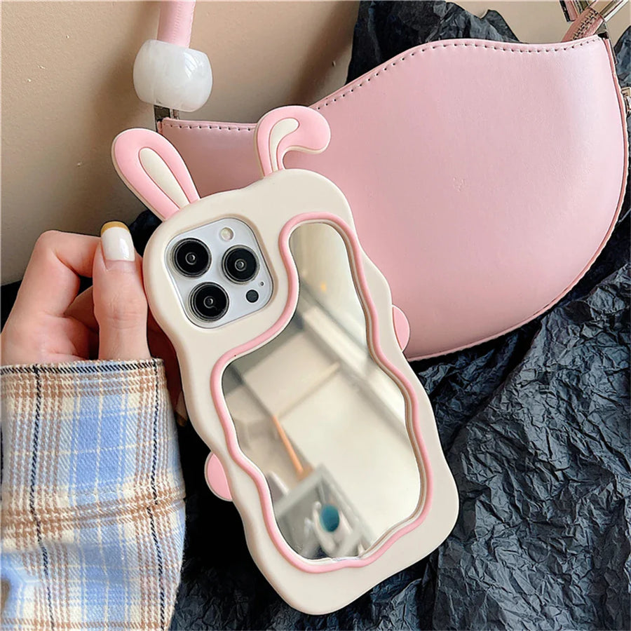 Rabbit Ear Make-Up Mirror iPhone Case - Image 2