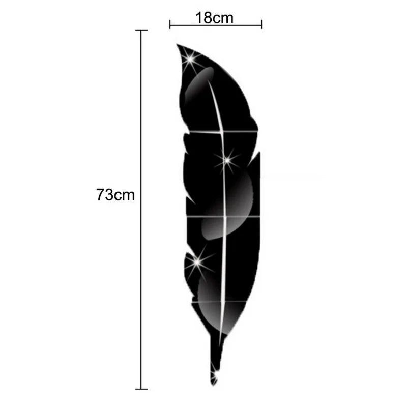 3D Feather Art Mirror Wall Sticker - Image 10