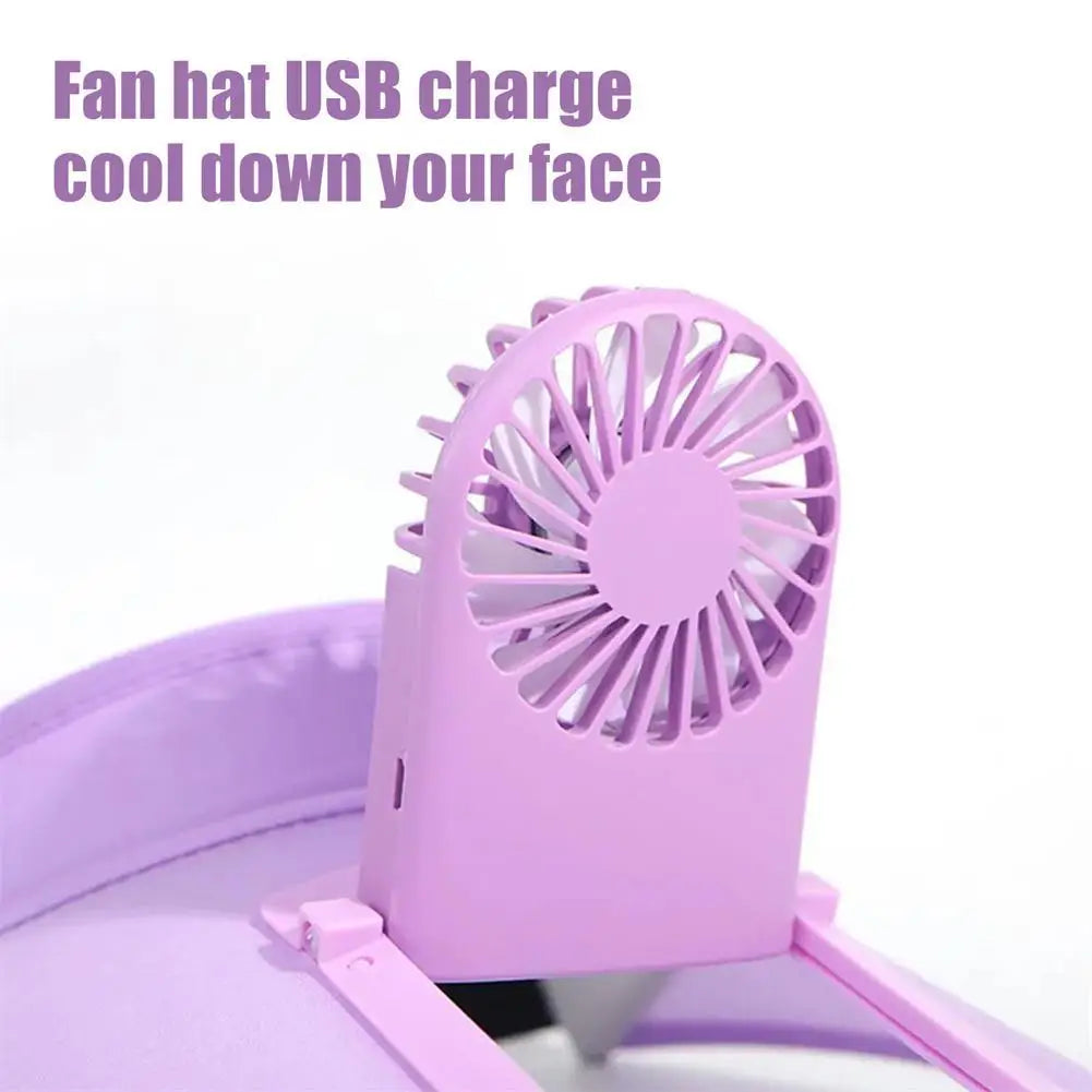 Breathable Summer Sun Visor Cooling Fan Hat