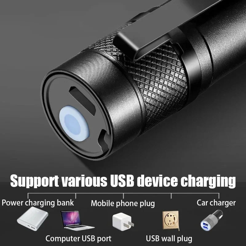 Mini Tactical Camping Rechargeable Flashlight