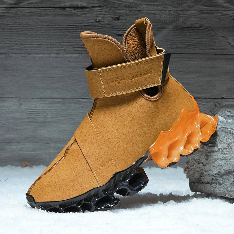 Hybrid Black Orange Ergonomic Adventure Ankle Boots - Image 8