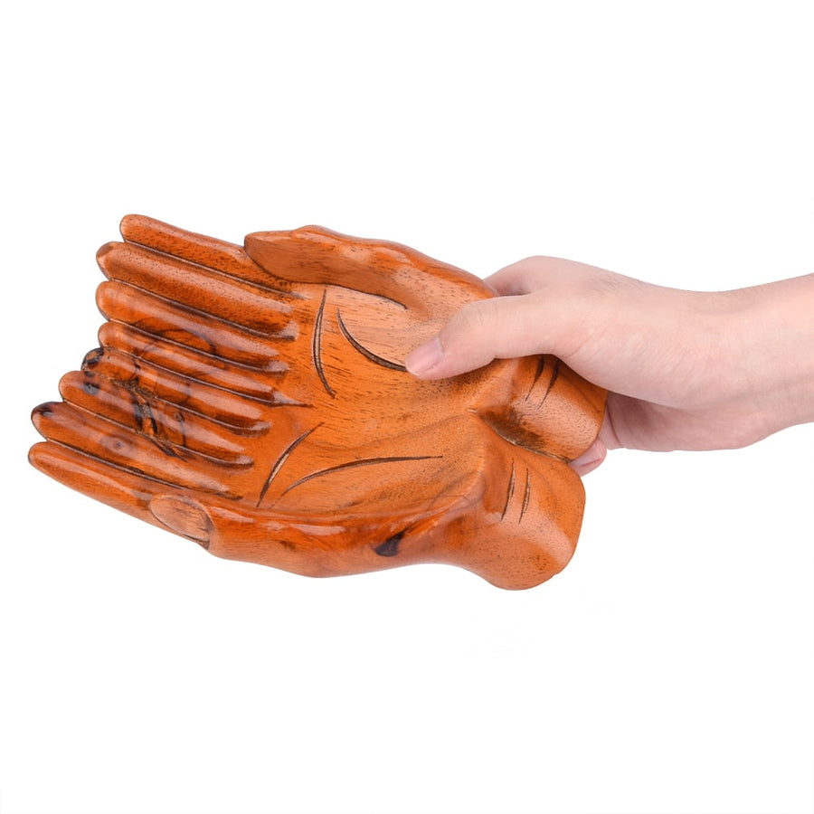 Giving Praying Wooden Carved Hands Candy Holder Home Decor - Image 5