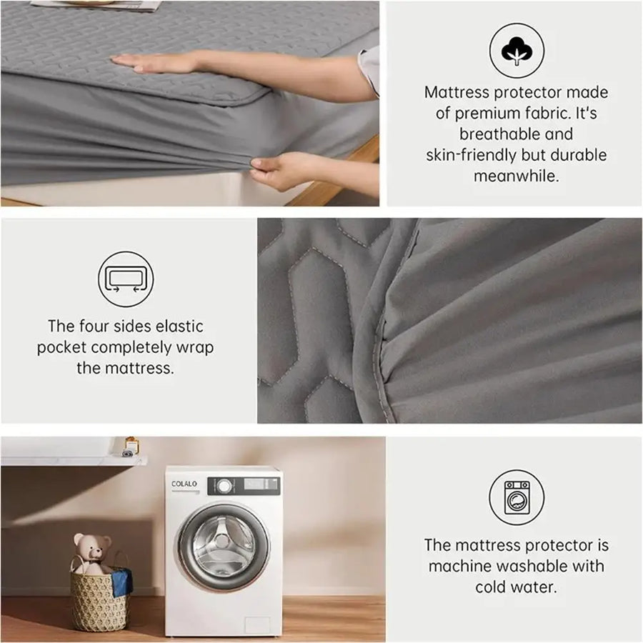 Waterproof Ultra-Soft Fitted Latex Mattress Pad Cover - Image 4