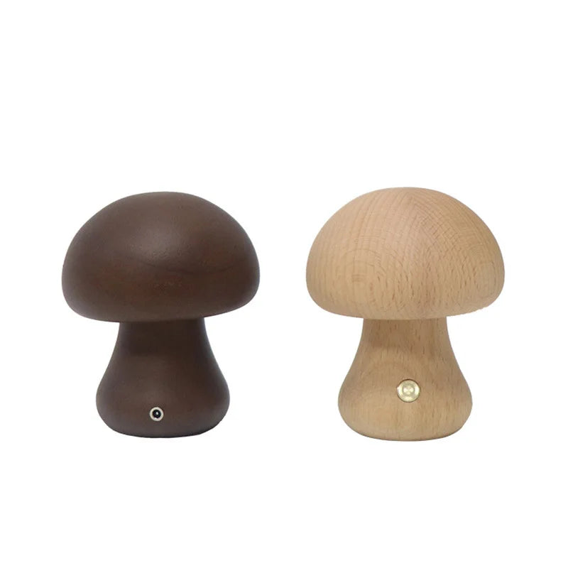 Touch Switch Wooden Mushroom LED Night Lamp - Image 6