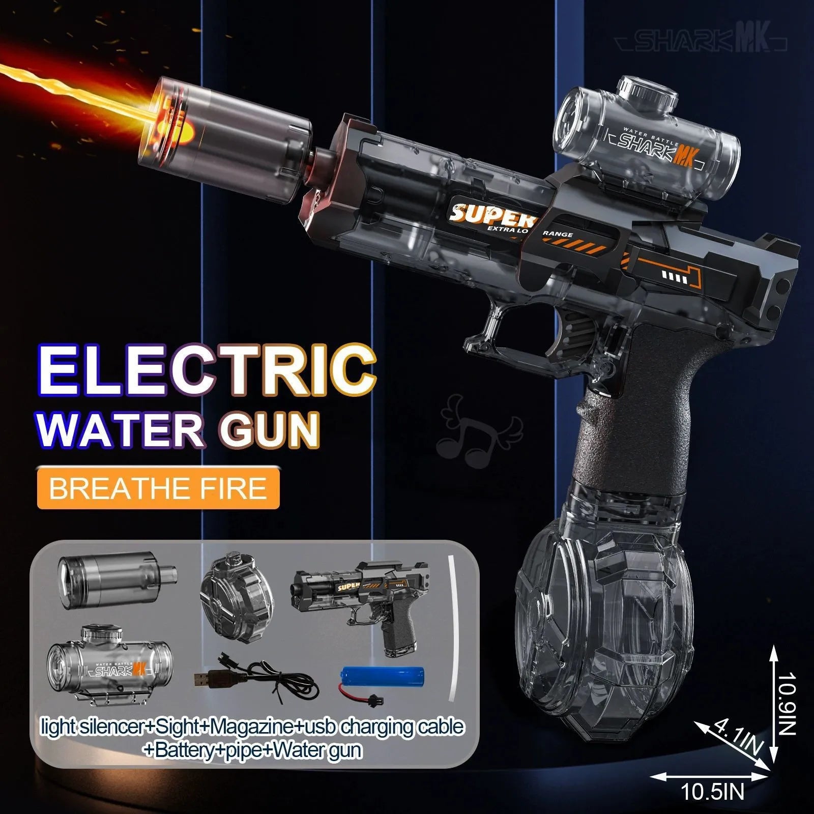 Electric Flame Effect Water Spray Blaster Toy Gun - Image 9
